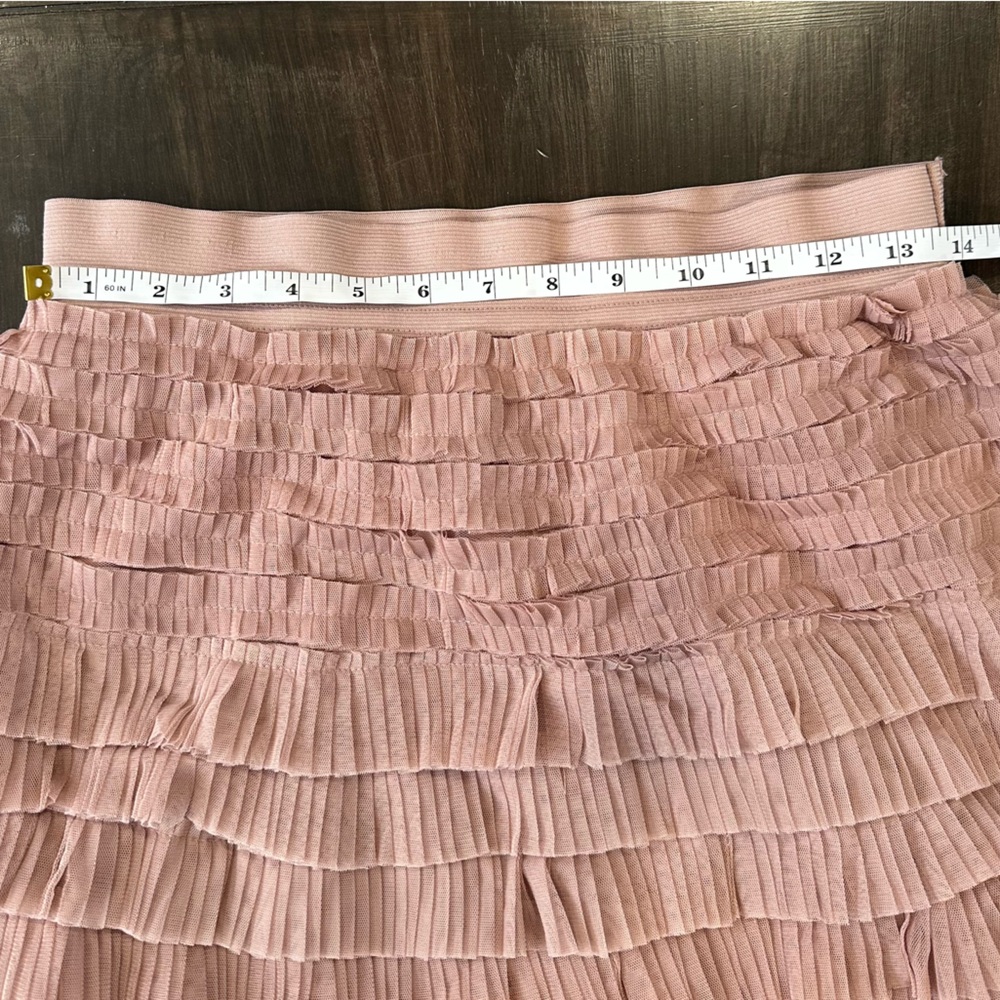 Lucky Brand Pink Tiered Ruffle Tulle Midi Skirt Small Balletcore Romantic Fairy - Picture 7 of 8